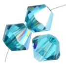 Swarovski, Bicone Crystal, 4mm, Indicolite AB