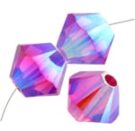 Swarovski, Bicone Crystal, 4mm, Fushia ABx2
