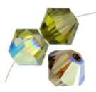 Swarovski, Bicone Crystal, 4mm, Olivine AB