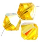 Swarovski, Bicone Crystal, 4mm, Citrine AB