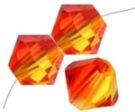 Swarovski, Bicone Crystal, 4mm, Fire Opal