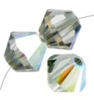 Swarovski, Bicone Crystal, 4mm, Black Diamond AB