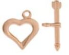Heart Toggle, Bright Copper Plated, 18mm.