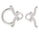 Fancy Toggle, Silver Plated, 12mm.