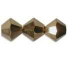Preciosa, Bicone Crystal, 6mm,  Aurum Full Coat