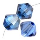 Swarovski, Bicone Crystal, 4mm, Sapphire Satin