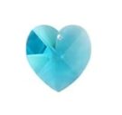 Swarovski Heart Pendant, 18mm, Blue Zircon