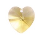 Swarovski Heart Pendant, 10mm, Light Topaz