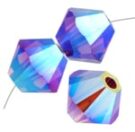 Swarovski, Bicone Crystal, 3mm, Amethyst AB x2