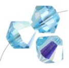 Swarovski, Bicone Crystal, 3mm, Aquamarine AB