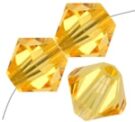 Swarovski, Bicone Crystal, 3mm, Light Topaz