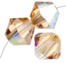 Swarovski, Bicone Crystal, 3mm, Light Colorado Topaz AB