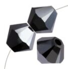 Swarovski, Bicone Crystal, 3mm, Jet Hematite Half Coat