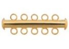 5-Strand Slider Clasp, Gold Plated
