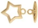 Star Toggle, Gold Plate, 15mm.