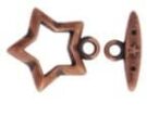 Star Toggle, Antique Copper Plated, 15mm.