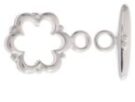 Flower Toggle, Silver Plated, 13mm.