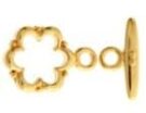 Flower Toggle, Gold Plated, 13mm.