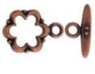 Flower Toggle, Antique Copper Plated, 13mm.