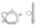 Tea Kettle Toggle, Silver Plated, 15x19mm.