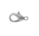 Lobster Claw Clasps, Imitation Rhodium, 10mm