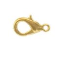 Lobster Claw Clasps, Gold Plated colour 10mm
