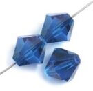 Preciosa, Bicone Crystal, 3mm, Capri Blue