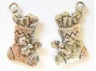 Stocking, Antique Silver ( Double Sided), 21x13mm