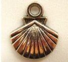 Sea Shell Pendant, Antique Silver, 14x12mm