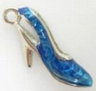High-Heeled Shoe Charm, Blue, 20mm
