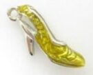 High-Heeled Shoe Charm, Yellow, 20mm