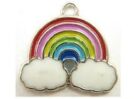 Rainbow Pendant, Enameled, 20x20mm