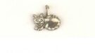 Cat Laying Down Charm, Antique Silver