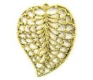Large Filigree Leaf, Antique Gold, 48x38mm