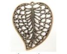 Large Filigree Leaf, Antique Copper, 48x38mm
