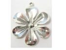 Large Flower Pendant, Antique Silver, 27mm