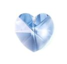 Swarovski Heart Pendant, 18mm, Aquamarine