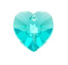 Swarovski Heart Pendant, 10mm, Light Turquoise
