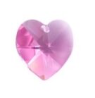Swarovski Heart Pendant, 10mm, Rose