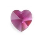 Swarovski Heart Pendant, 10mm, Fuchsia