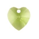 Swarovski Heart Pendant, 10mm, Peridot