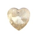 Swarovski Heart Pendant, 14mm, Golden Shadow