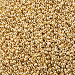 Miyuki Seed bead, Size 11/0, Bright Gold Galvanized Duracoat